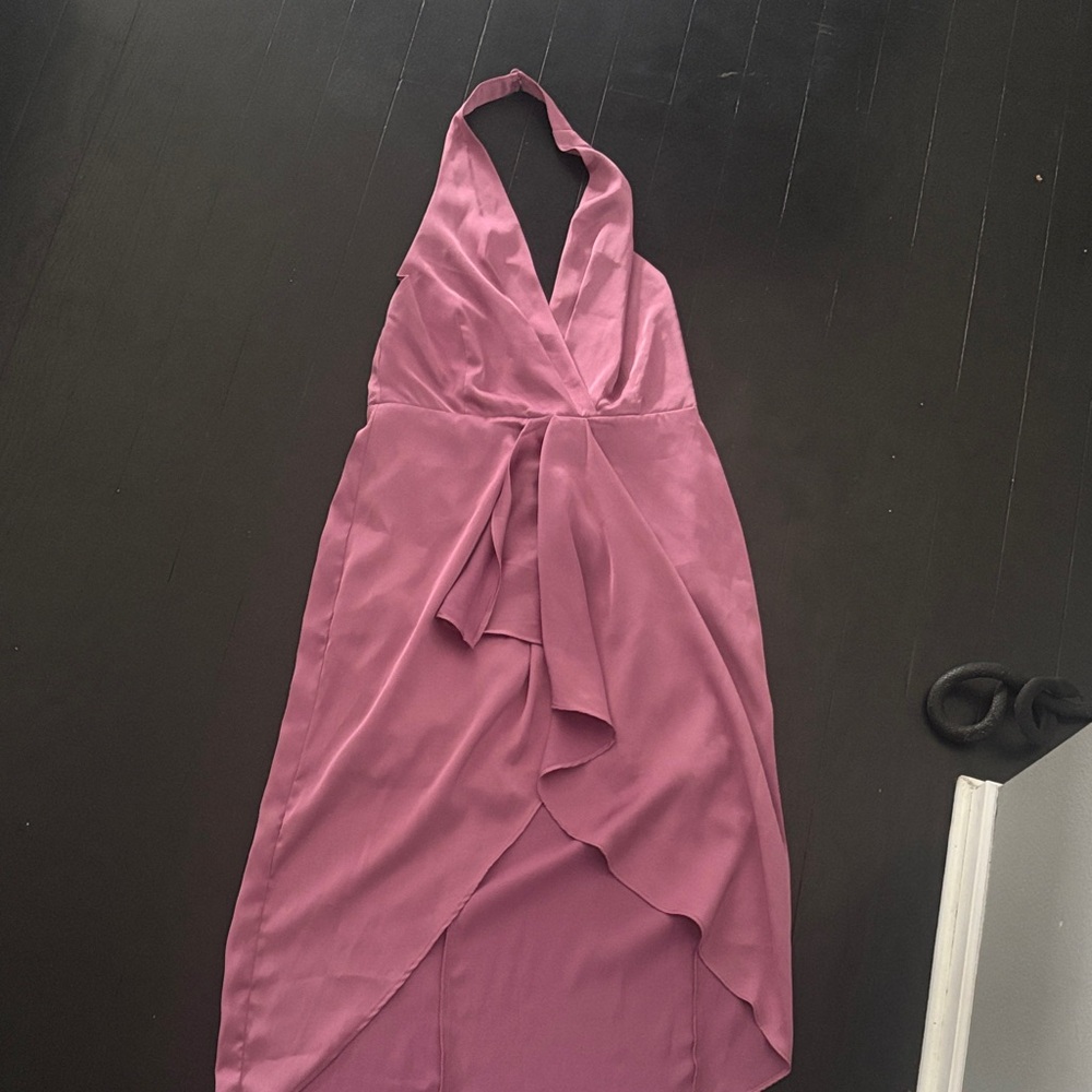 Elegant Backless Pink Dress